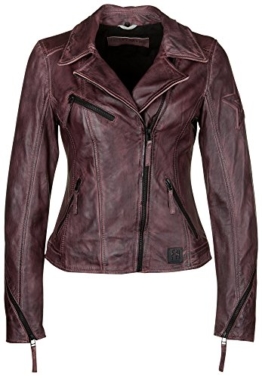 Freaky Nation Damen Lederjacke Bikerjacke Vintage Blouson (40 (Herstellergröße: L), Wine Red) -