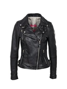 Freaky Nation Damen Jacke Biker Princess Echtleder,  Schwarz (Shadow 9015),  42 (Herstellergröße: XL) -