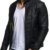 LEIF NELSON Herren Jacke Kunstleder Biker Geteppt Slim Fit Modern Freizeit Schwarz LN516 ; Grš§e L, Schwarz - 