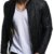 LEIF NELSON Herren Jacke Kunstleder Biker Geteppt Slim Fit Modern Freizeit Schwarz LN516 ; Grš§e L, Schwarz - 