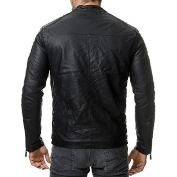 Redbridge Herren Biker Kunstleder Jacke mit gesteppten Bereichen M6037 M6028 M6013 Red bridge (M, Black) - 