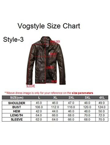 Vogstyle Herrn Kunstlederjacke Stehkragen Biker Jacke Kunst Zipper Lederjacke Khaki 52 Art 3 - 