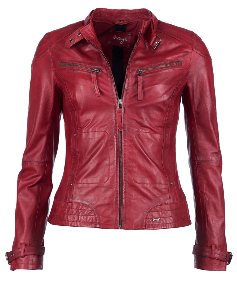 Spannende Damen Echt Lederjacke Bild