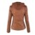 Newbestyle Damen Kapuzen PU-Leder Jacke (Normale EU-Größe) - 