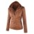 Newbestyle Damen Kapuzen PU-Leder Jacke (Normale EU-Größe) - 