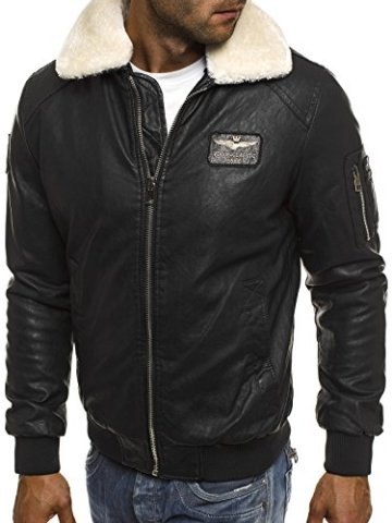 OZONEE Herren Winterjacke Steppjacke Sweatjacke Wärmejacke Jacke Parka Gesteppt NATURE 4811 SCHWARZ M - 
