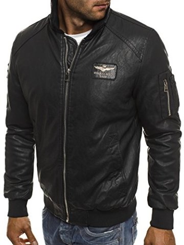 OZONEE Herren Winterjacke Steppjacke Sweatjacke Wärmejacke Jacke Parka Gesteppt NATURE 4811 SCHWARZ M - 