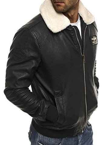 OZONEE Herren Winterjacke Steppjacke Sweatjacke Wärmejacke Jacke Parka Gesteppt NATURE 4811 SCHWARZ M - 