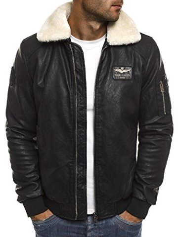 OZONEE Herren Winterjacke Steppjacke Sweatjacke Wärmejacke Jacke Parka Gesteppt NATURE 4811 SCHWARZ M -