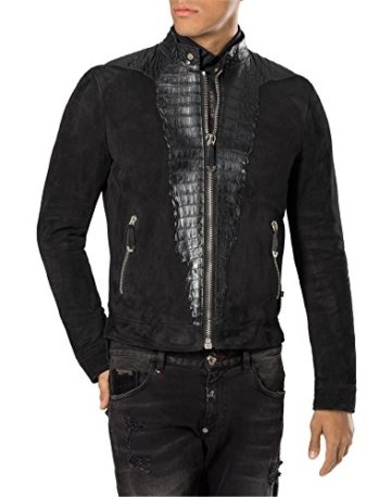 PHILIPP PLEIN CAYMAN LEDERJACKE VELOUR 