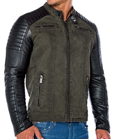 Red Bridge Jacke Herren Biker Kunst- Lederjacke R-41451W Redbridge (XL, Khaki) - 