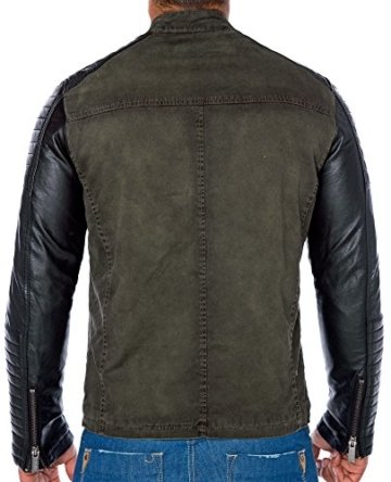 Red Bridge Jacke Herren Biker Kunst- Lederjacke R-41451W Redbridge (XL, Khaki) - 