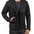 SOLID Mash Herren Lederjacke Echtleder Bikerjacke mit zahlreichen Metall-Details aus 100% Leder, Größe:L, Farbe:Black (9000) - 