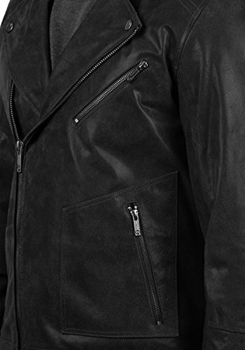SOLID Mash Herren Lederjacke Echtleder Bikerjacke mit zahlreichen Metall-Details aus 100% Leder, Größe:L, Farbe:Black (9000) - 
