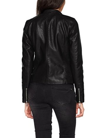 VERO MODA Damen Jacke Vmkerri Short PU Jacket Noos Schwarz (Black Detail:Silver Mink Lining), 34 (Herstellergröße: XS) - 